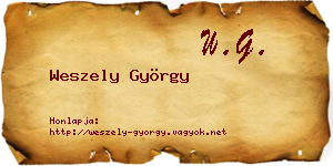 Weszely György névjegykártya